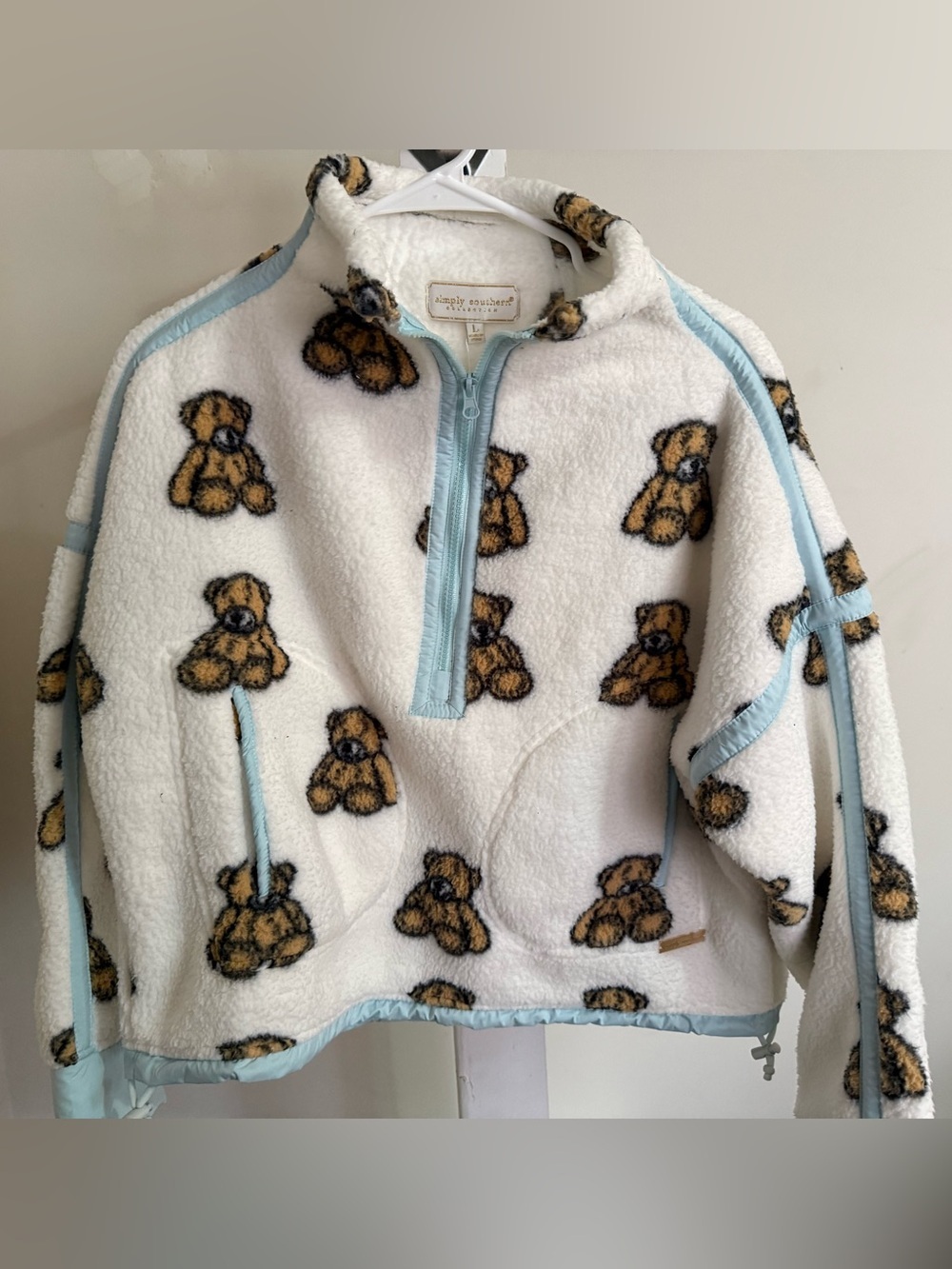 NWT Simply Southern Teddy Bear Fleece Pullover